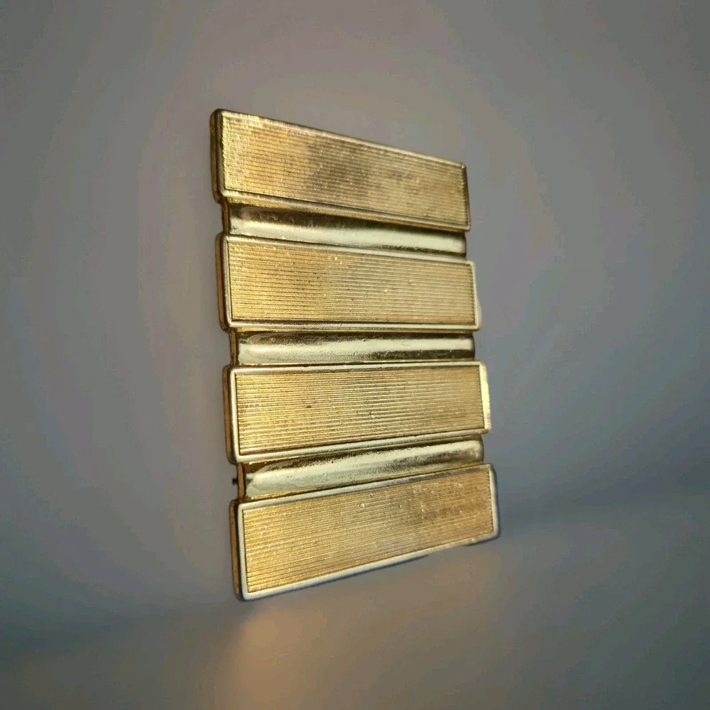 Vintage 1980s Blue Stretch Belt Striped Gold Tone Clip Buckle Elastic Waist Belt